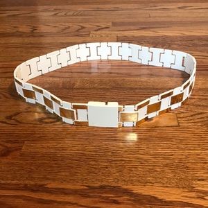 Vtg Mod Belt (Gold & White)
